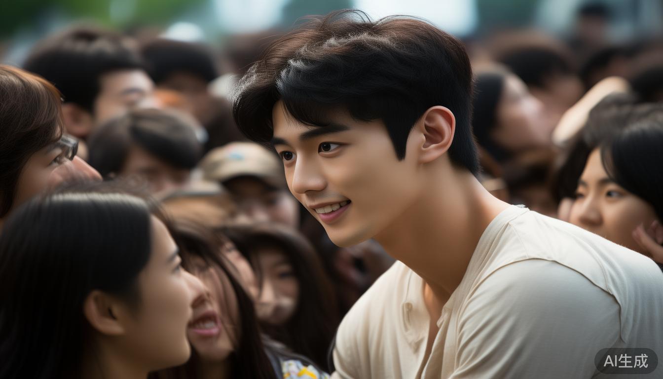 其次，小杨懂得尊重粉丝。他从不